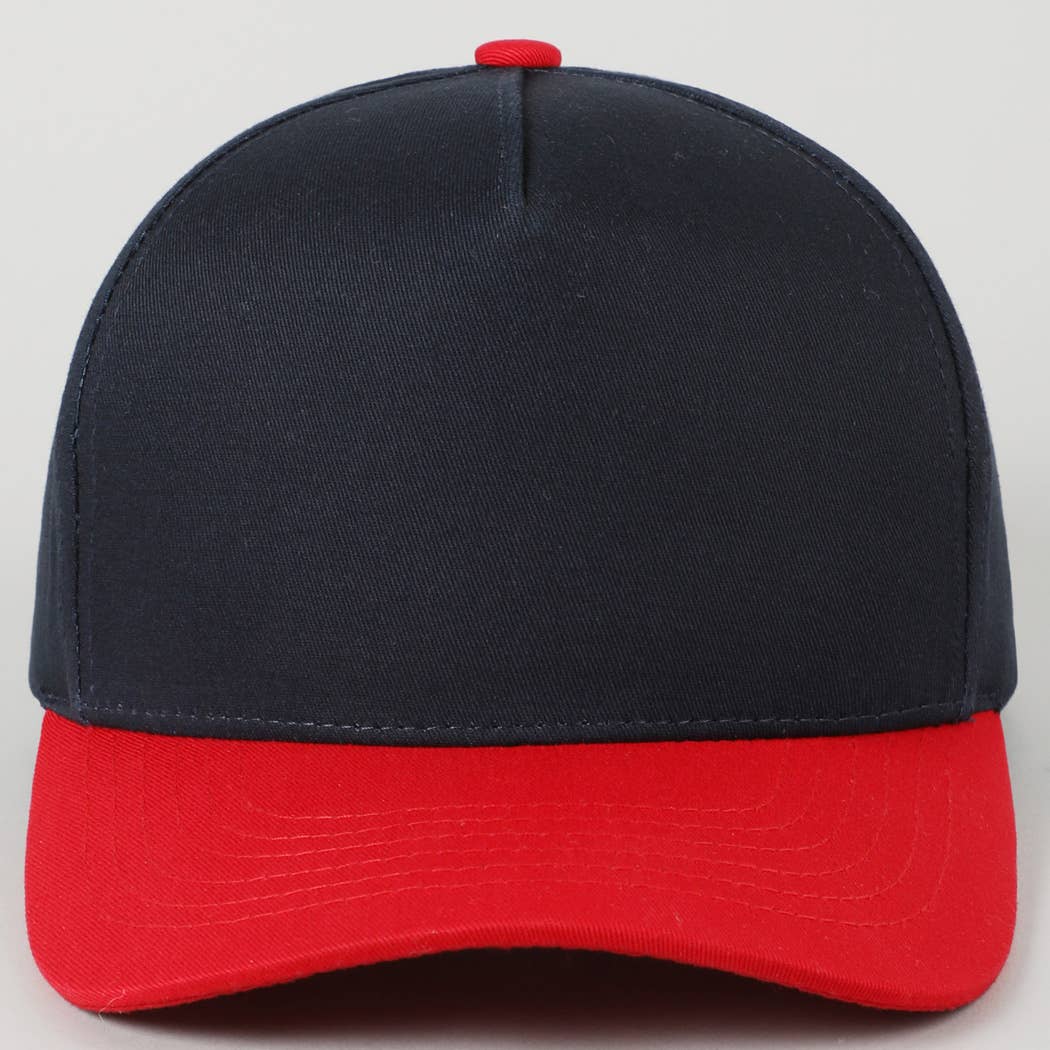 Fashion City - Plain Two-Tone Canvas Cotton Trucker Hat