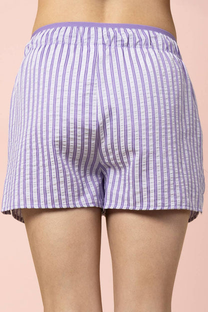 Purple and white striped Shorts