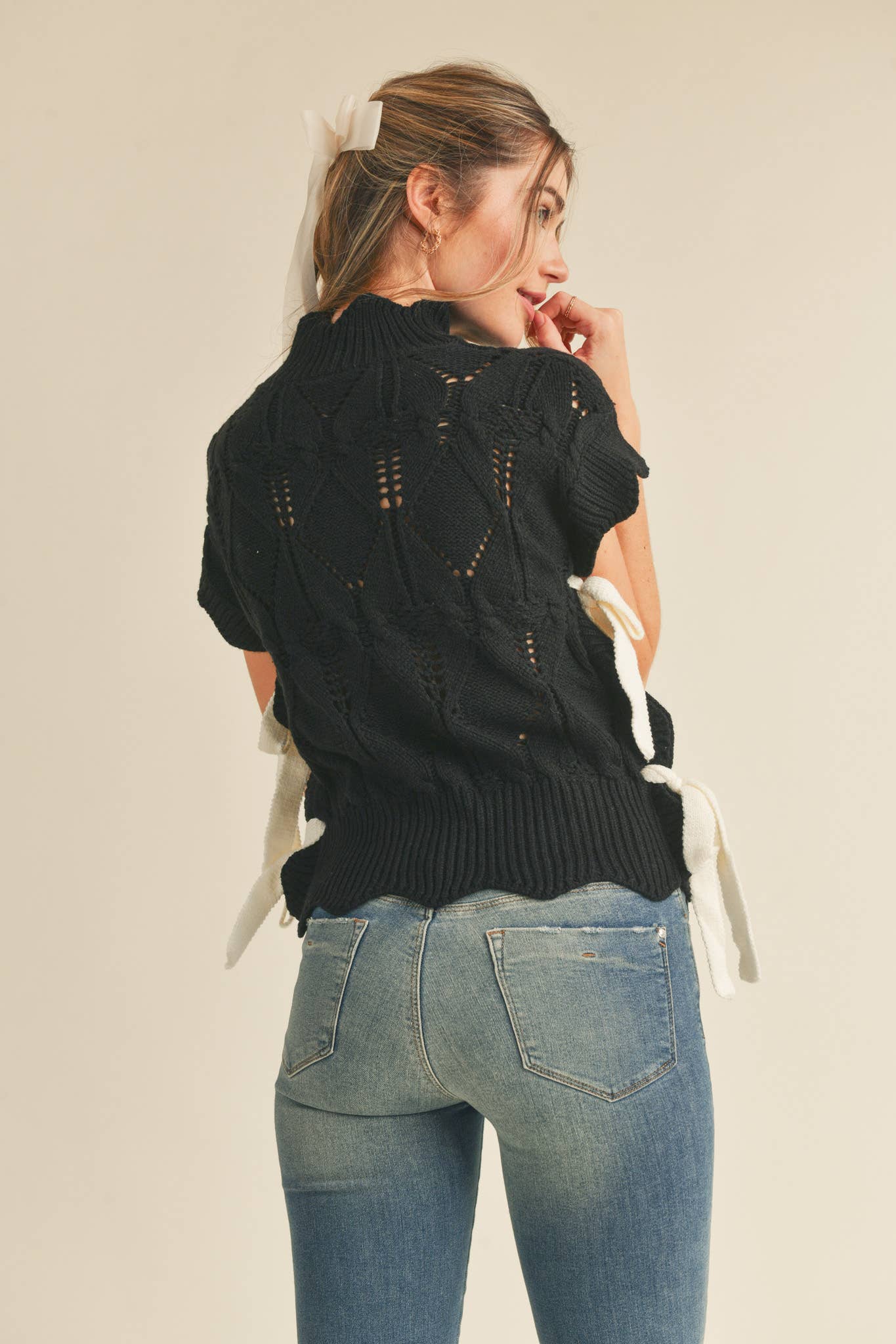 &MERCI - MOCK NECK CROPPED SWEATER VEST MSW2133