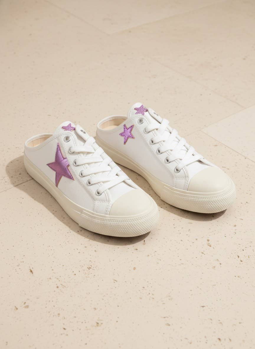 CCOCCI - ZOE Star Patch Mule Sneakers Canvas Slip-On Backless Sneaker