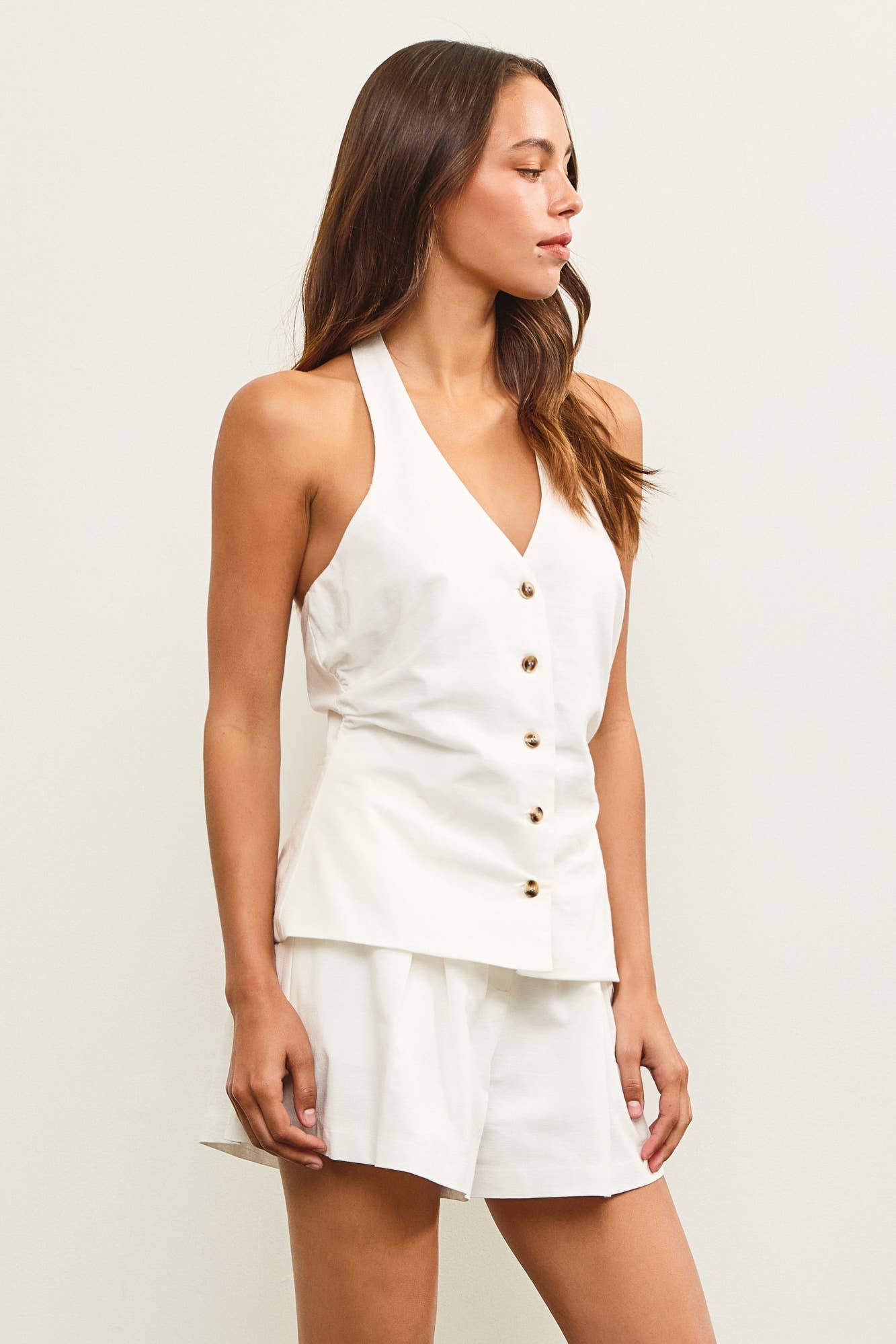 Mustard Seed - HALTER V NECK VEST ROMPER