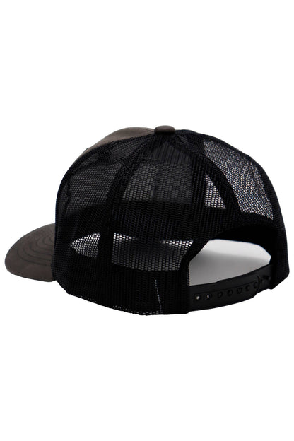 Cap Zone - Rifle American Flag Oiled Faux Leather Trucker Hat