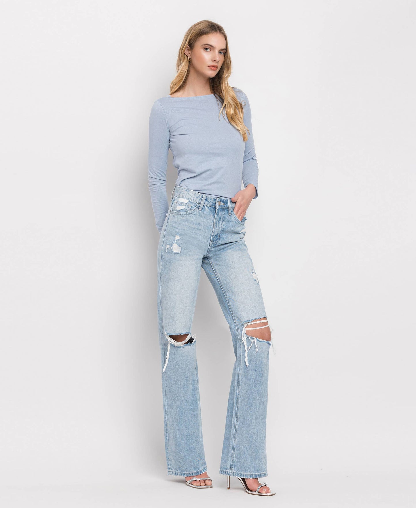VERVET by FLYING MONKEY - 90'S VINTAGE SUPER HIGH RISE FLARE JEANS T5346