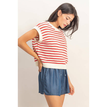 HYFVE - Striped Sleeveless Crew Neck Top
