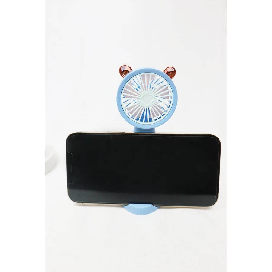 Portable Hand Fan with Cell Phone Stand