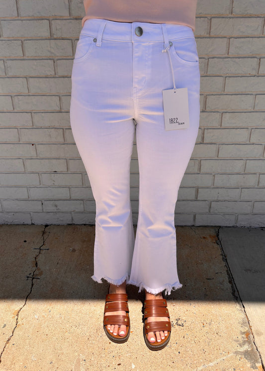 white lux demi boot jean w hem