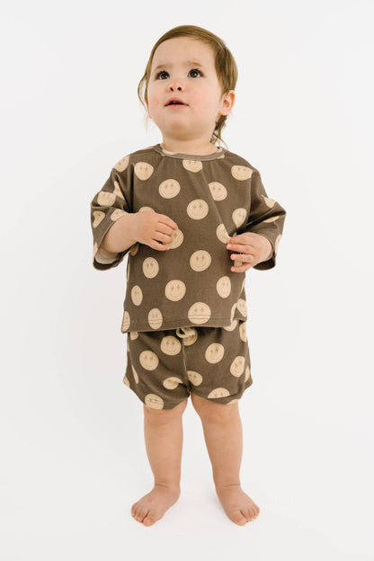 Little One Shop - Neutral Smileys Slouchy Set