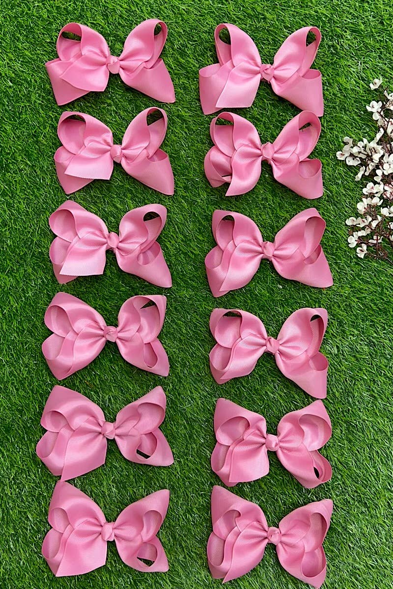 Kids Charm Online - WILD ROSE 5.5" INCH HAIR BOWS 12PCS/$6.50 BW-149-5