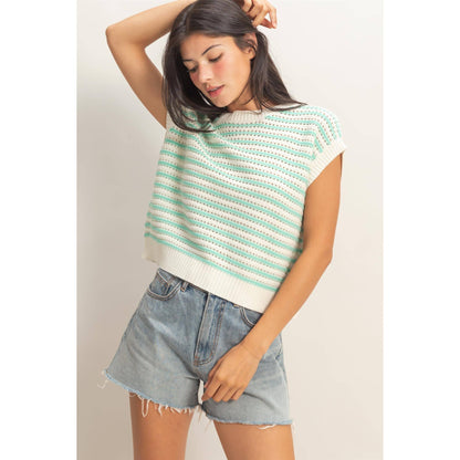 HYFVE - Striped Sleeveless Crew Neck Top