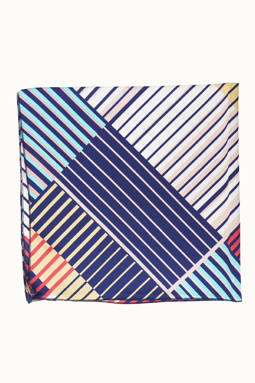 Olive & Pique - "So Silky" Satin Neckerchief Scarf, Versatile, Multi Stripes