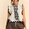 Davi & Dani - PLUS BOHEMIAN STRIPED SWEATER KNIT VEST TOP