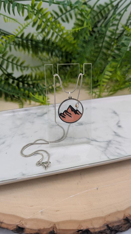 Simply SuSu Designs Mustard Seed and mountain large pendant necklace