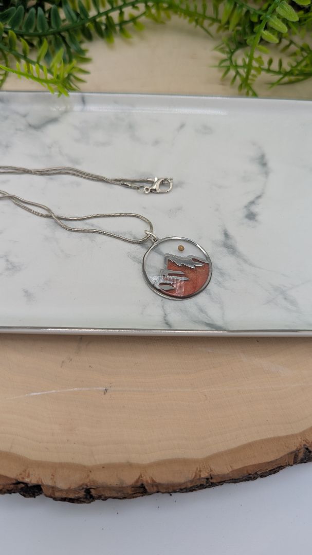 Simply SuSu Designs Mustard Seed and mountain large pendant necklace
