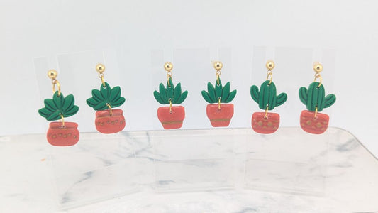 Simply SuSu Designs Cactus in pots earrings
