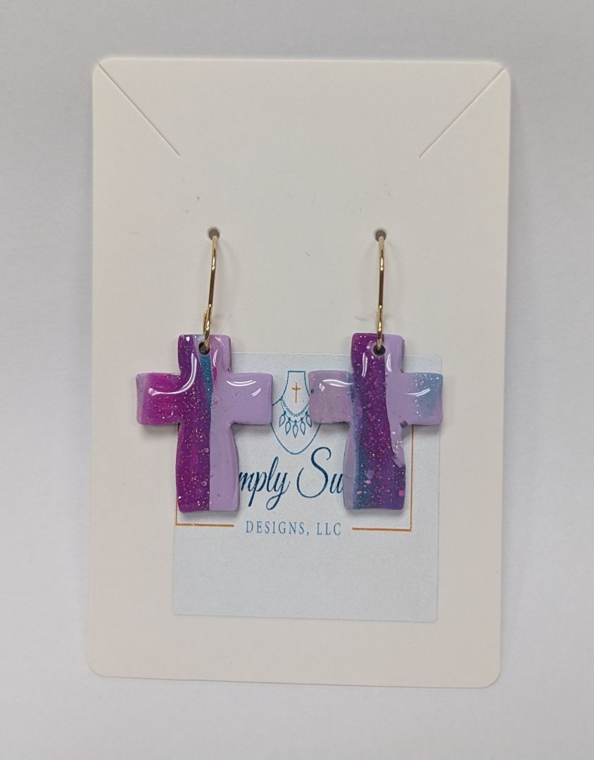 Simply SuSu Designs Spring color Cross Earrings