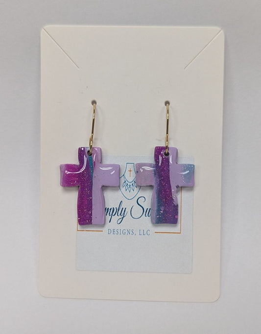 Simply SuSu Designs Spring color Cross Earrings