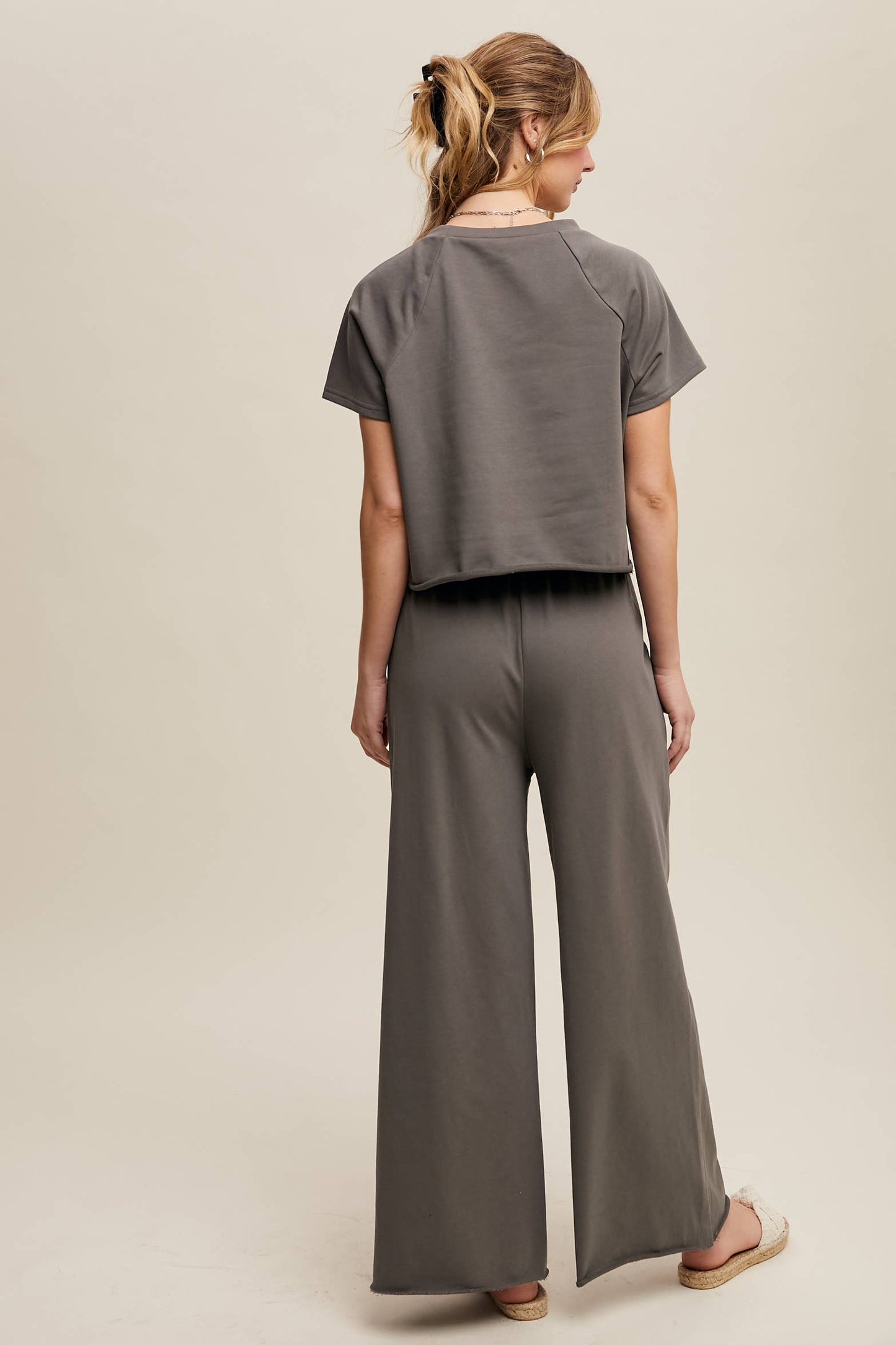 Listicle - Relaxed Fit Top and Wide Leg Pants Lounge Set