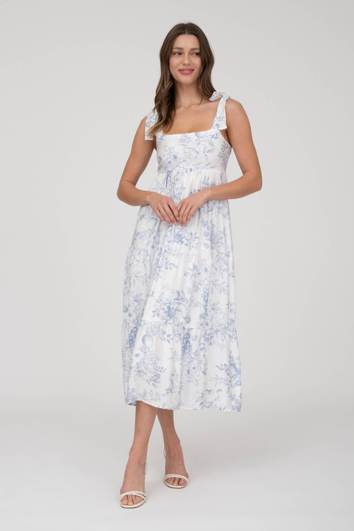 Blu Pepper - FRUIT BLOSSOM TIERED MIDI DRESS