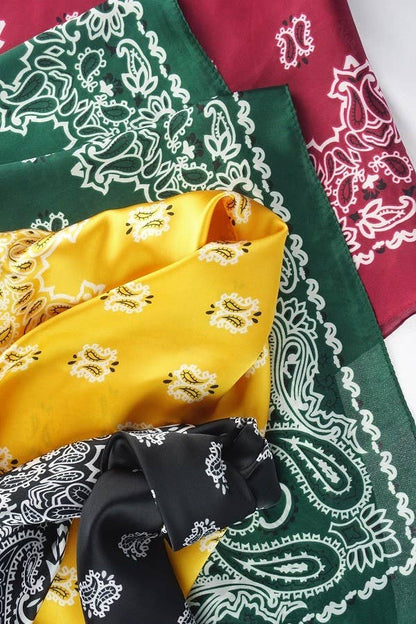 Olive & Pique - "So Silky" Satin Neckerchief Scarf, Versatile, Hunter Green