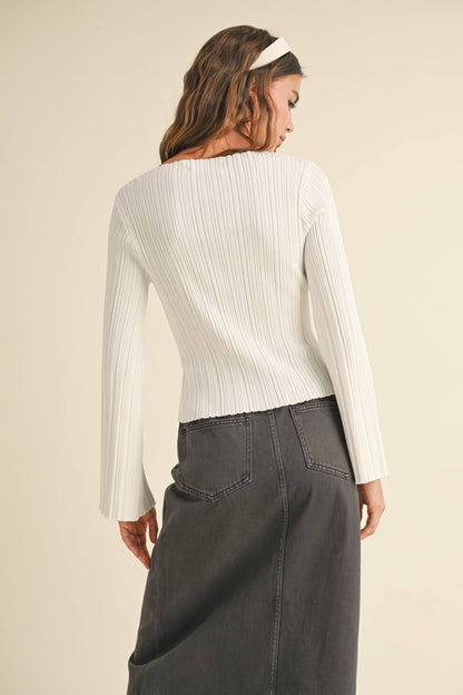 Ribbed Long Sleeve Black Sweater