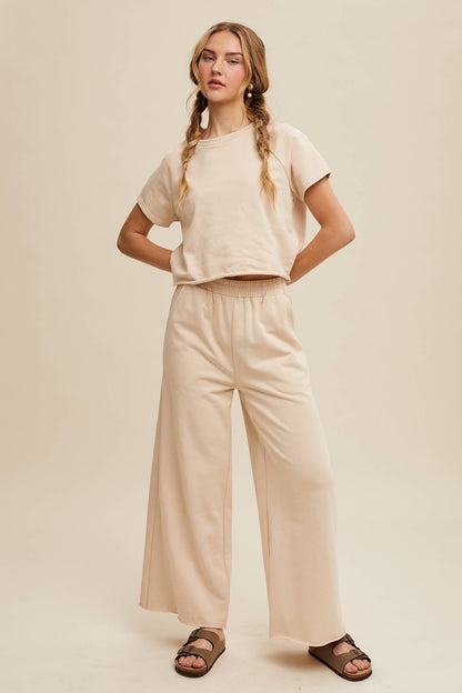 Listicle - Relaxed Fit Top and Wide Leg Pants Lounge Set