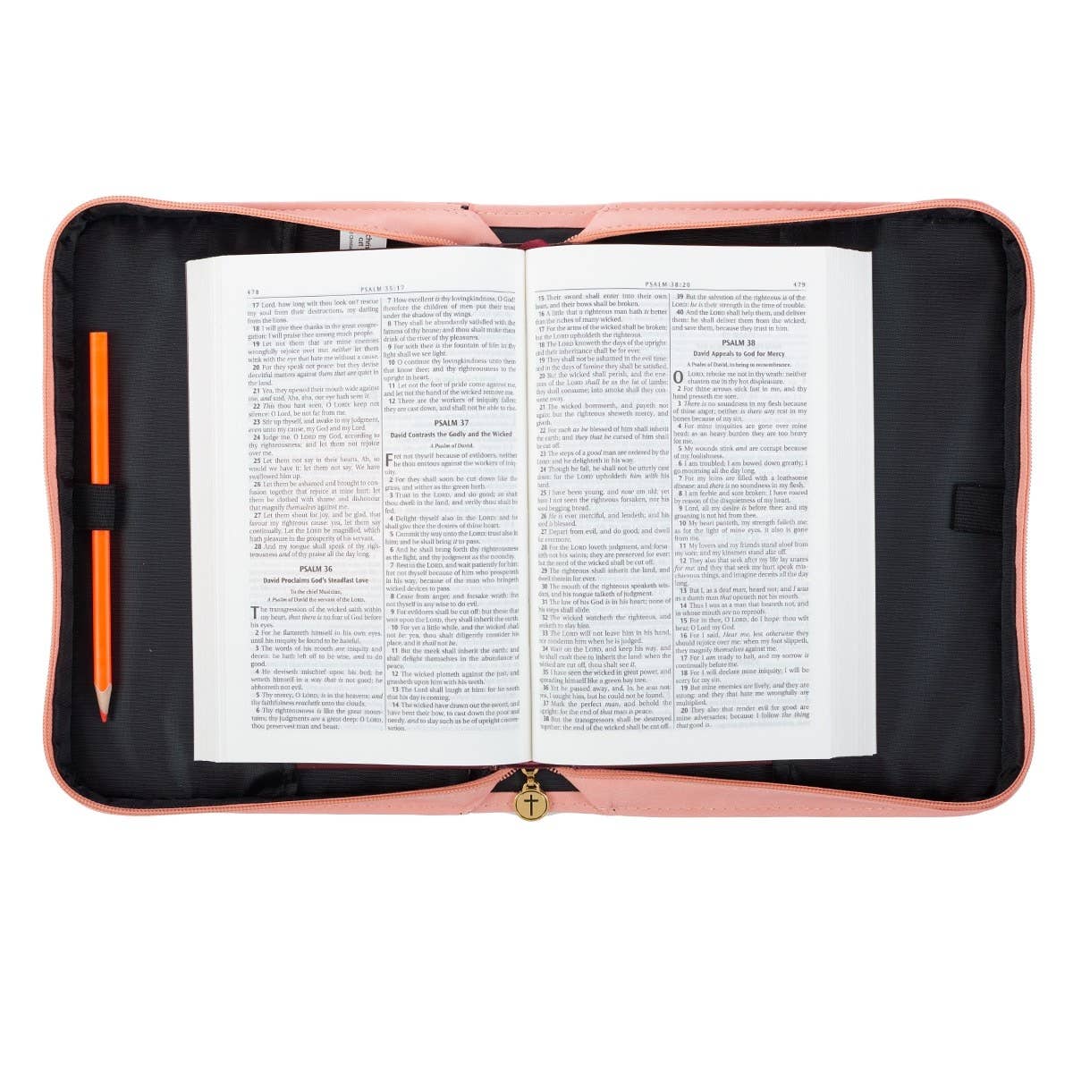 Christian Art Gifts - He Works All Things for Good Floral Faux Leather Bible Cover