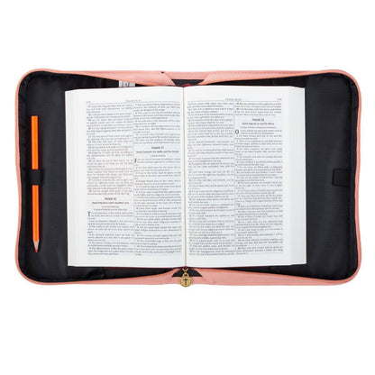 Christian Art Gifts - He Works All Things for Good Floral Faux Leather Bible Cover