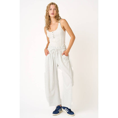 mittoshop - COTTON FRENCH TERRY PULL-ON BARREL LEG PANTS