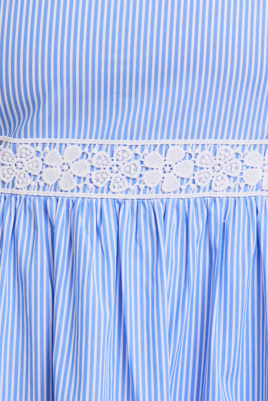 GILLI - PLUS SQUARE NECK TIE STRAP LACE TIRM STRIPE DRESS