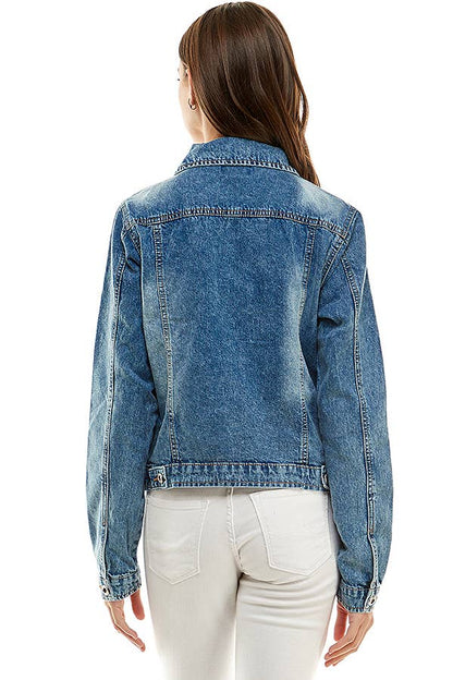 Medium wash cotton denim Jacket