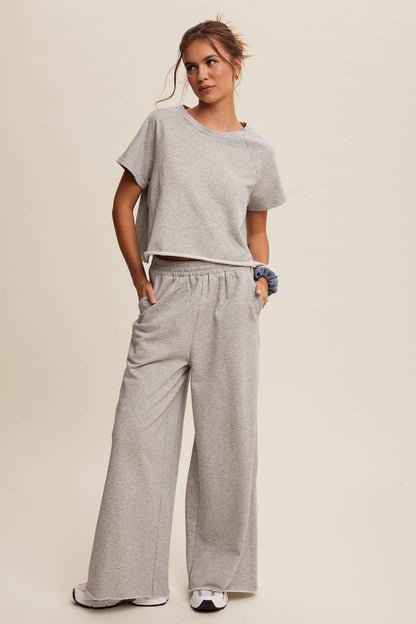 Listicle - Relaxed Fit Top and Wide Leg Pants Lounge Set