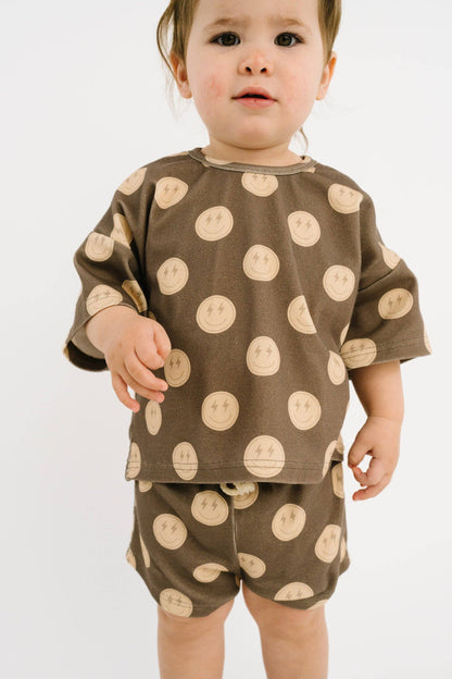 Little One Shop - Neutral Smileys Slouchy Set