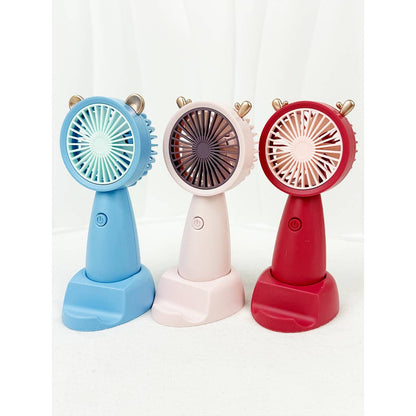 Portable Hand Fan with Cell Phone Stand