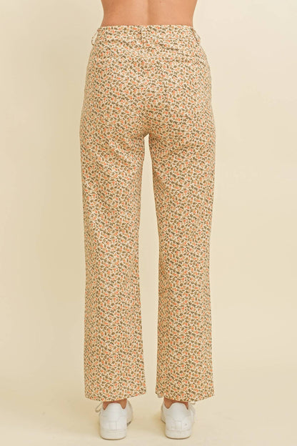 FLORAL PRINT DENIM JEANS