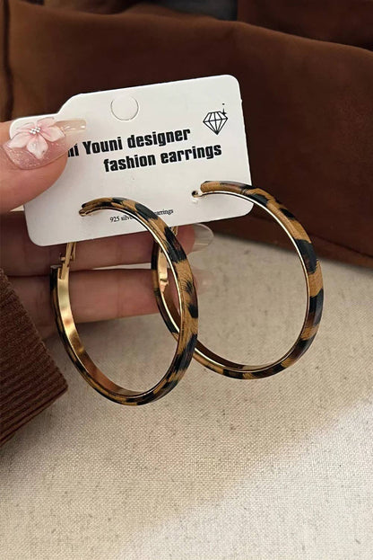 Stainless Alloy Leopard Hoop Earrings