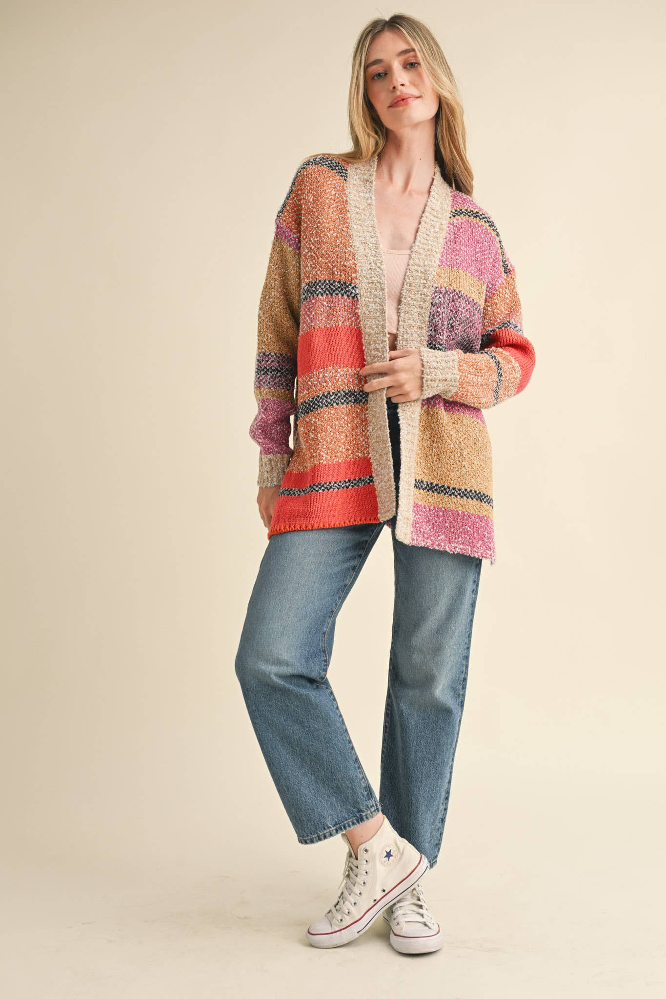 &MERCI - OVERSIZED COLOR BLOCK CARDIGAN MSW10038