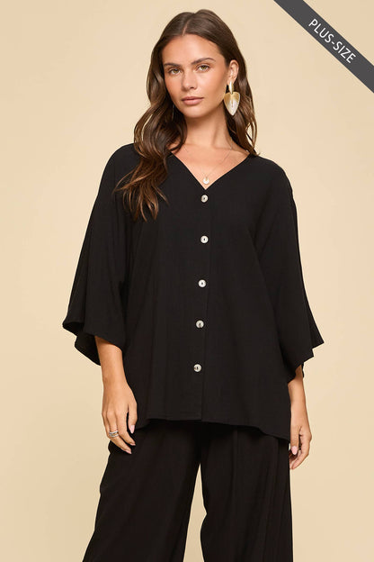 Dear Scarlett - PLUS SIZE 2-Piece Linen Summer Set