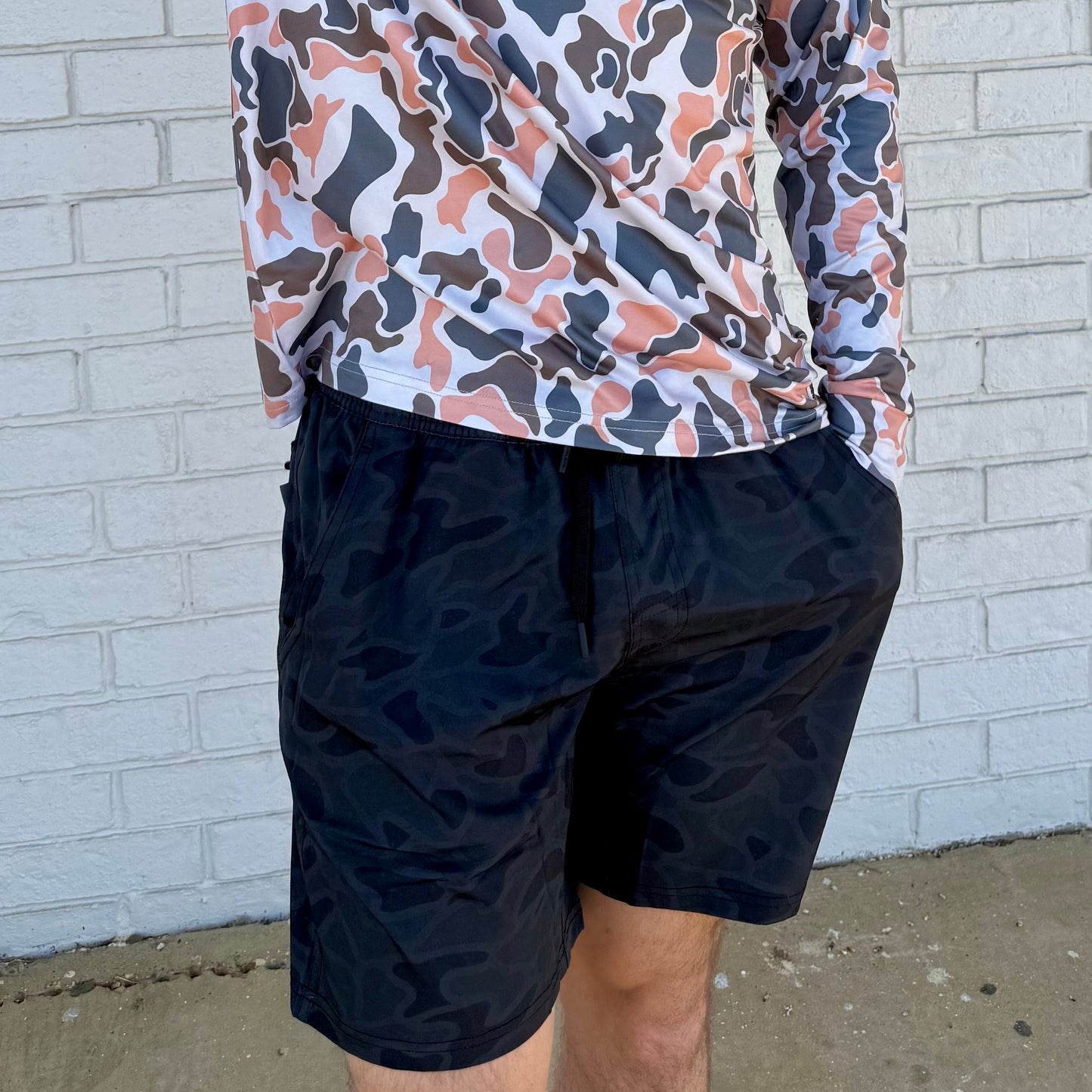 Burlebo Black Camo Athletic Shorts