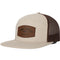 AF Waterfowl Leather Patch Pale Khaki & Brown 7 Panel Hat