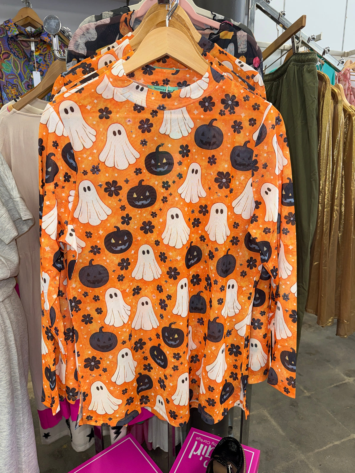 Ghost & Pumpkin Sheer Orange Undershirt