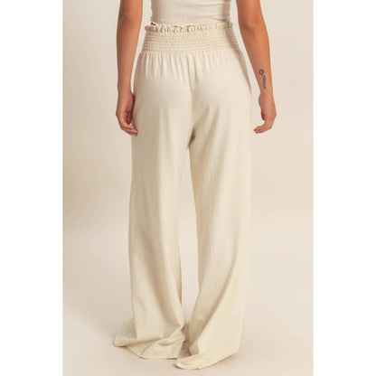 HYFVE - Mineral Washed Wide-Leg Smocked Waist Pants