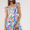 Blu Pepper - BRUSH STROKE PRINT TIERED MIDI DRESS