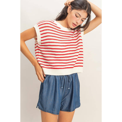 HYFVE - Striped Sleeveless Crew Neck Top