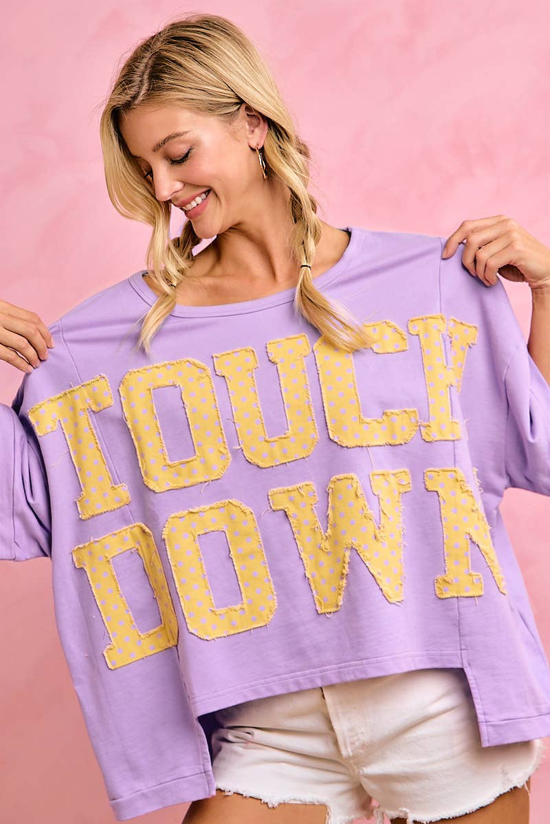 BiBi - GAMEDAY THEME POLKA DOT PATCHES SHORT SLEEVES TOP