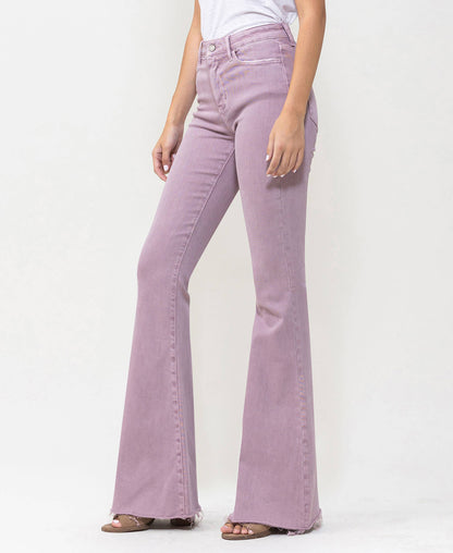 VERVET by FLYING MONKEY - HIGH RISE RAW HEM SUPER FLARE JEANS