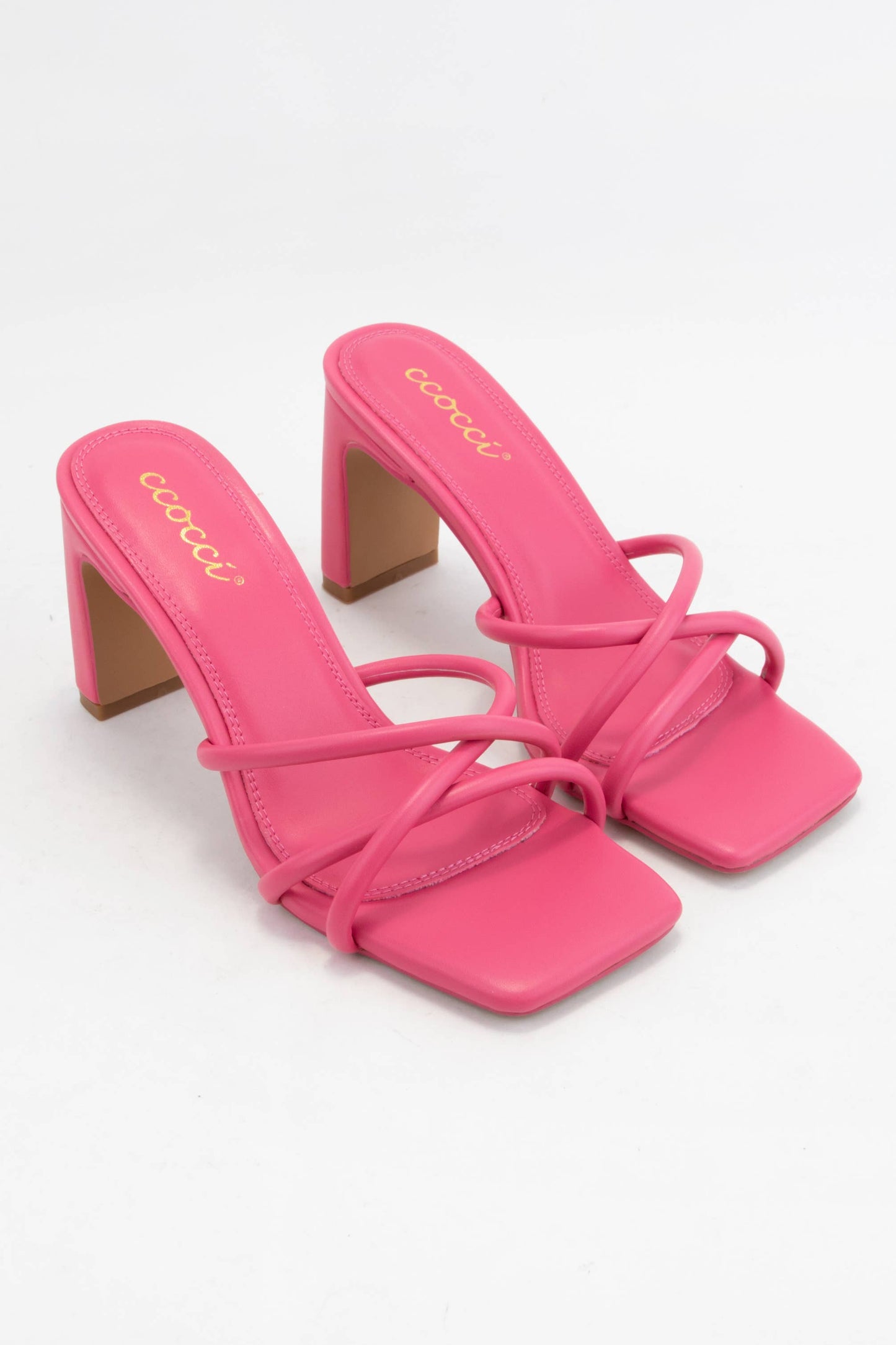 CCOCCI - JENNA Square Toe Strappy Slip On Block Heel Sandals