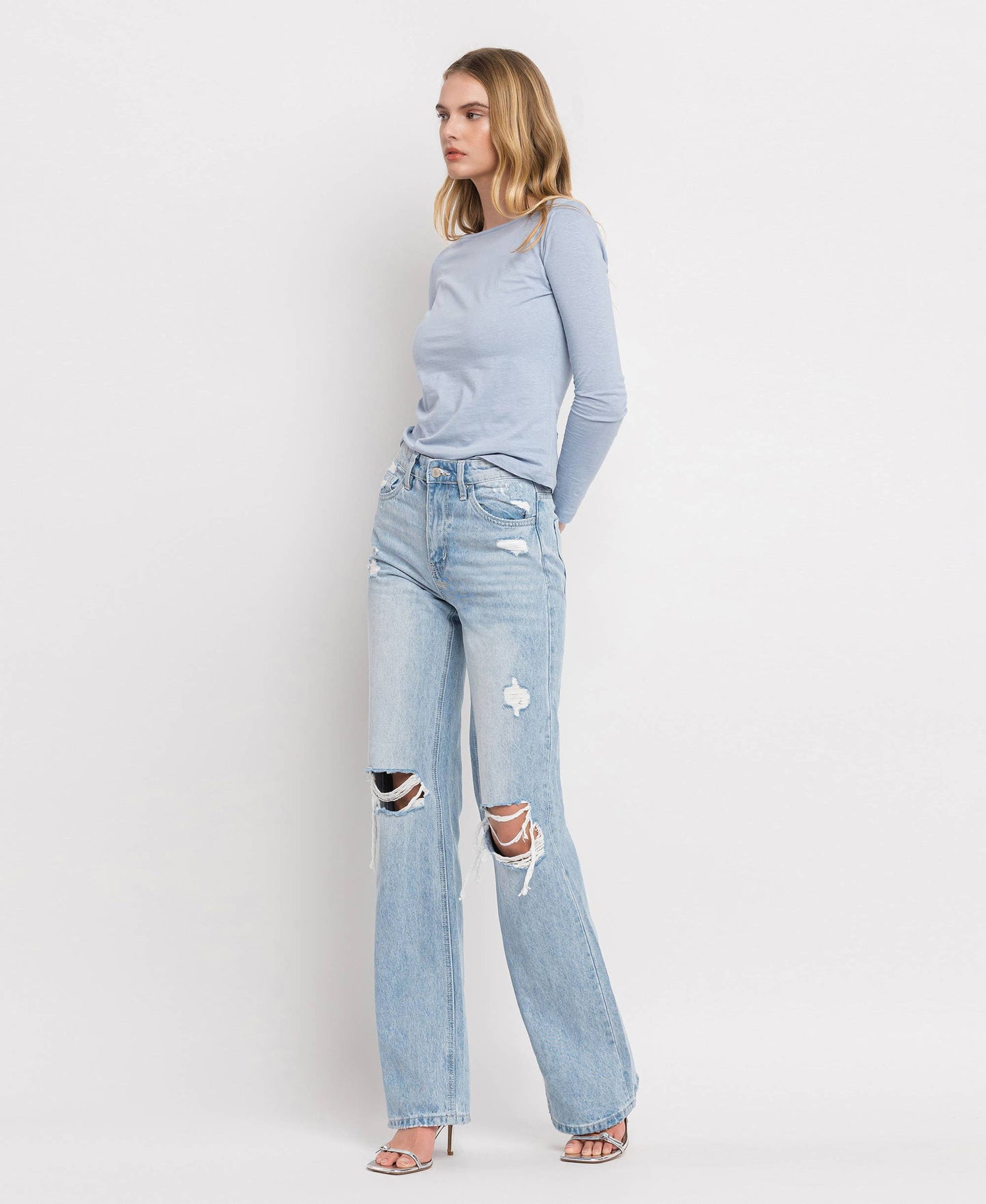 VERVET by FLYING MONKEY - 90'S VINTAGE SUPER HIGH RISE FLARE JEANS T5346