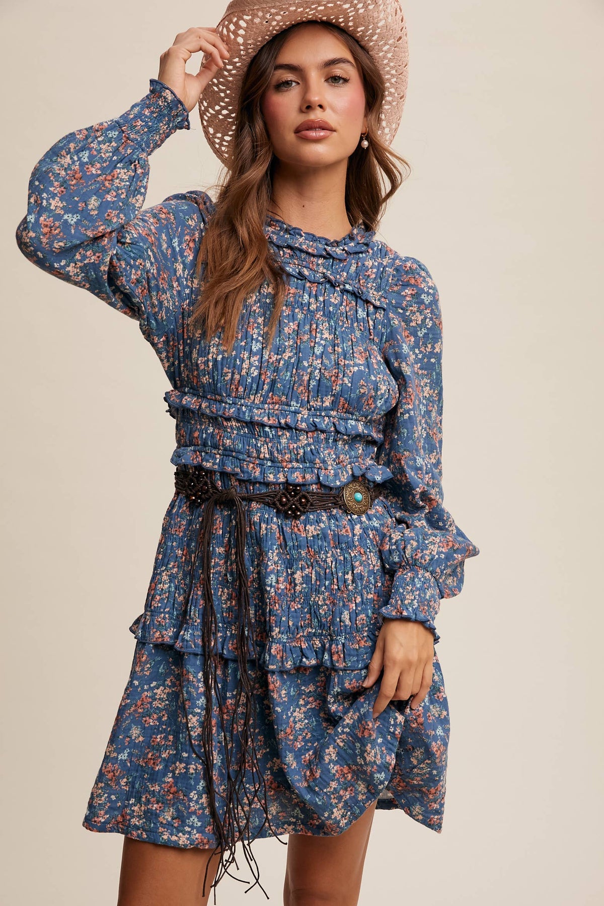 Listicle - Floral Smocked Mini Dress LD1467