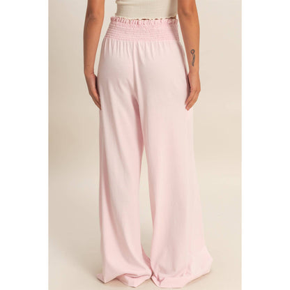HYFVE - Mineral Washed Wide-Leg Smocked Waist Pants