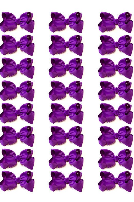 Kids Charm Online - PURPLE BOWS 4IN WIDE 24PCS/$7.50  BW-465-4